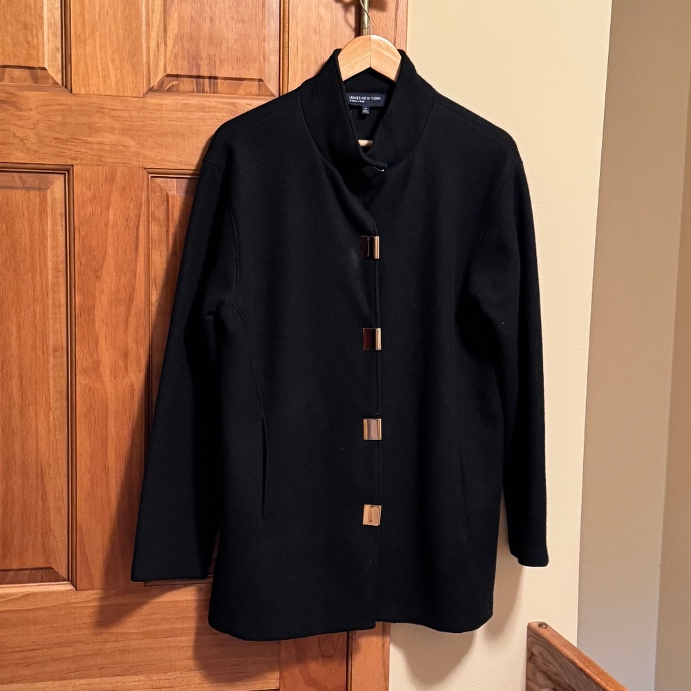 Black Pea Coat - Size M